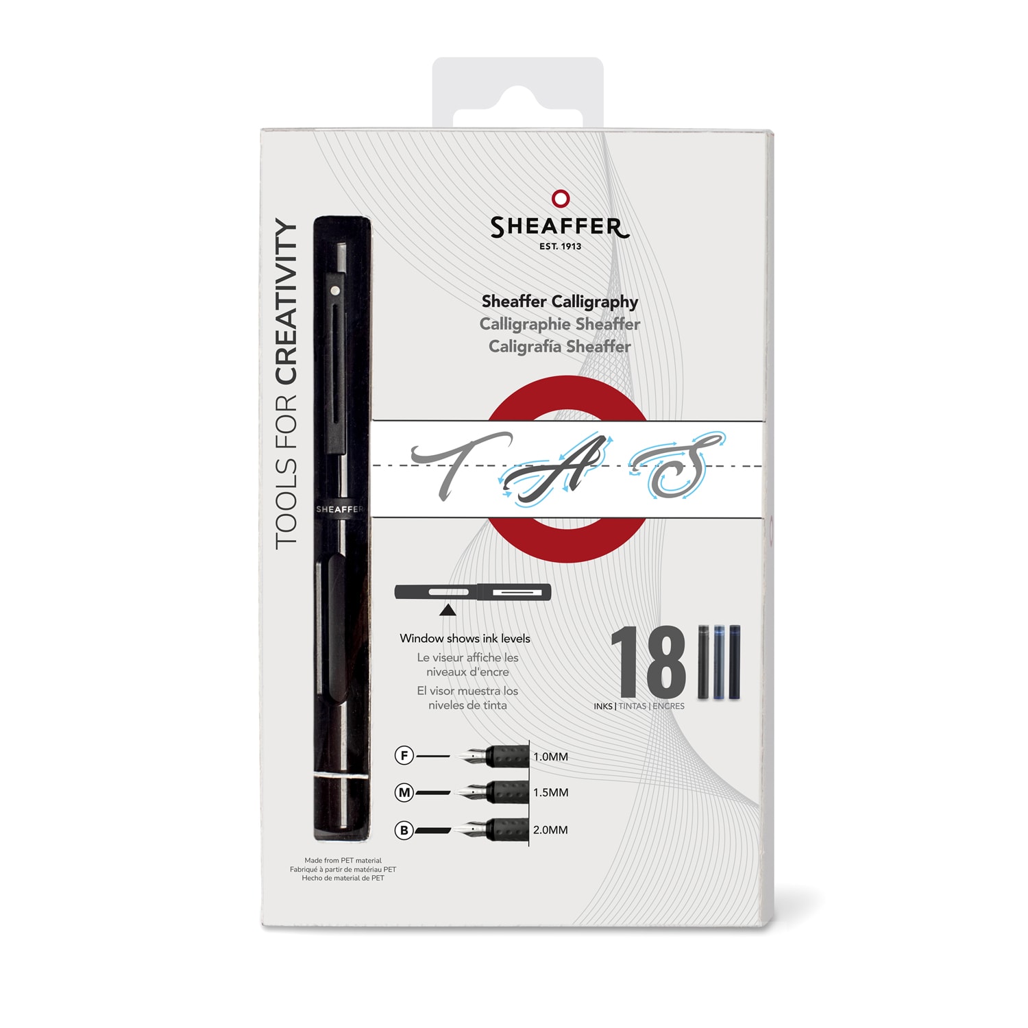 Kit de Caligrafía Sheaffer negro,punto fino,mediano y grueso