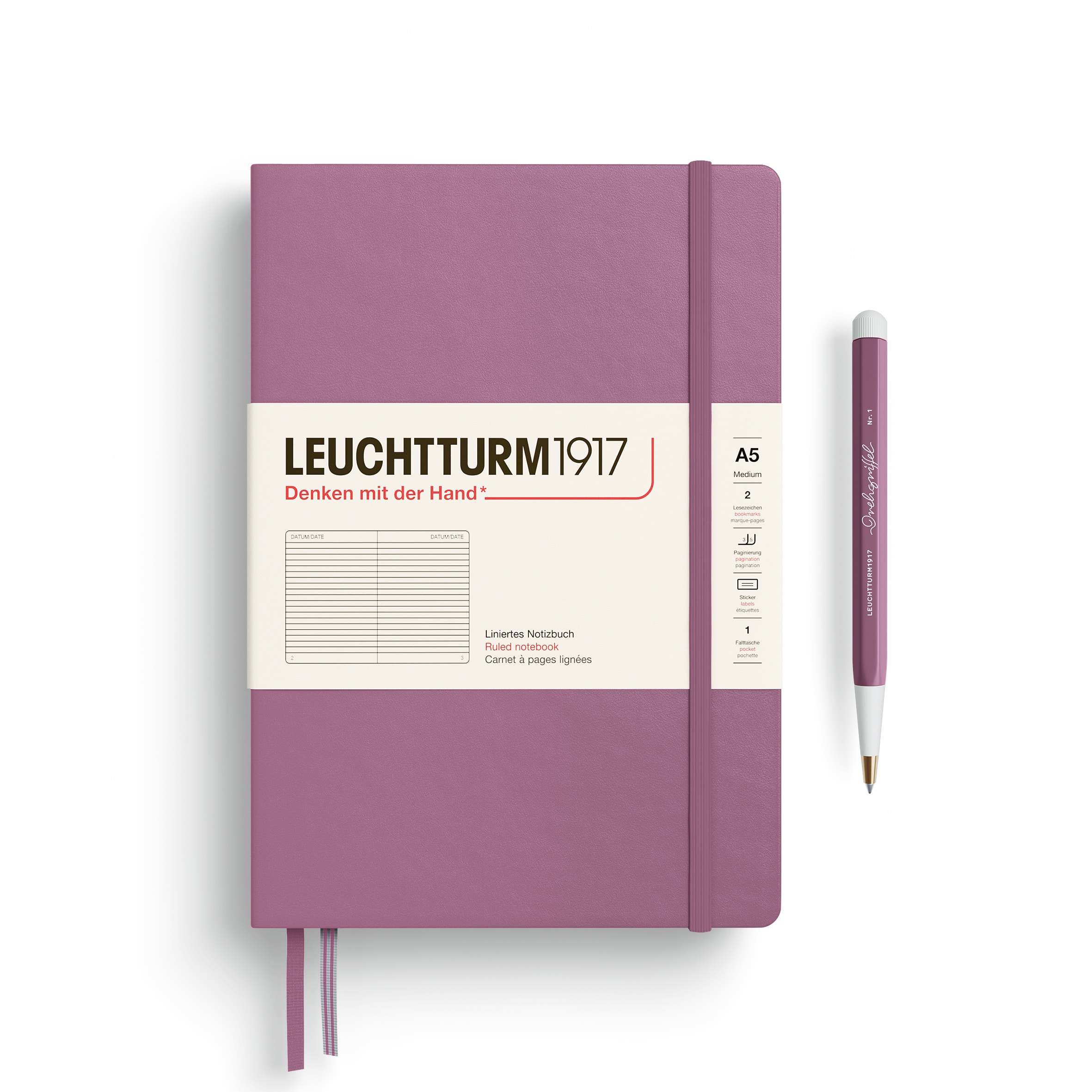 Libreta Leuchtturm1917 tapa dura A5 Li Dusty Rose