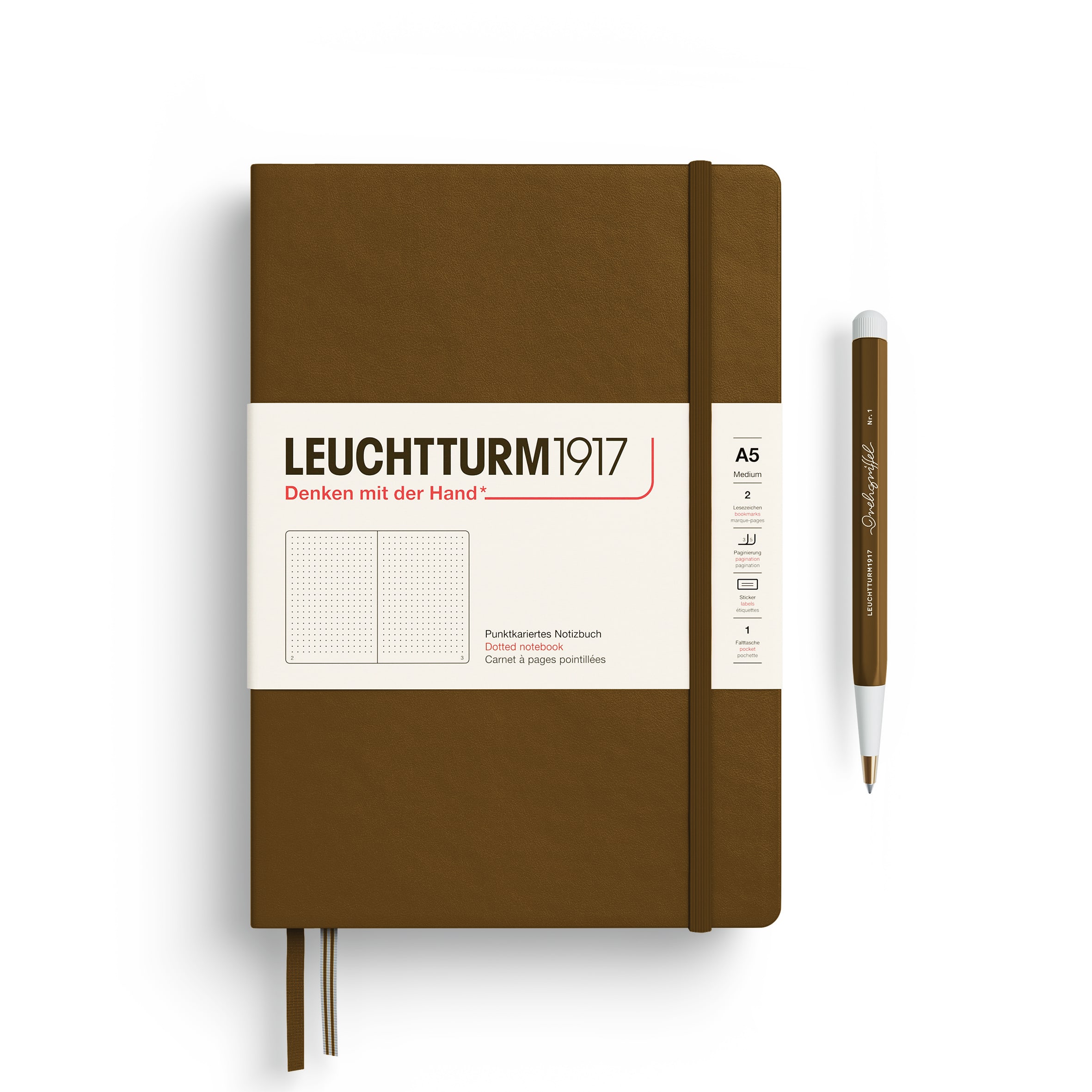 Libreta Leuchtturm1917 tapa dura A5 Pu Spice Brown