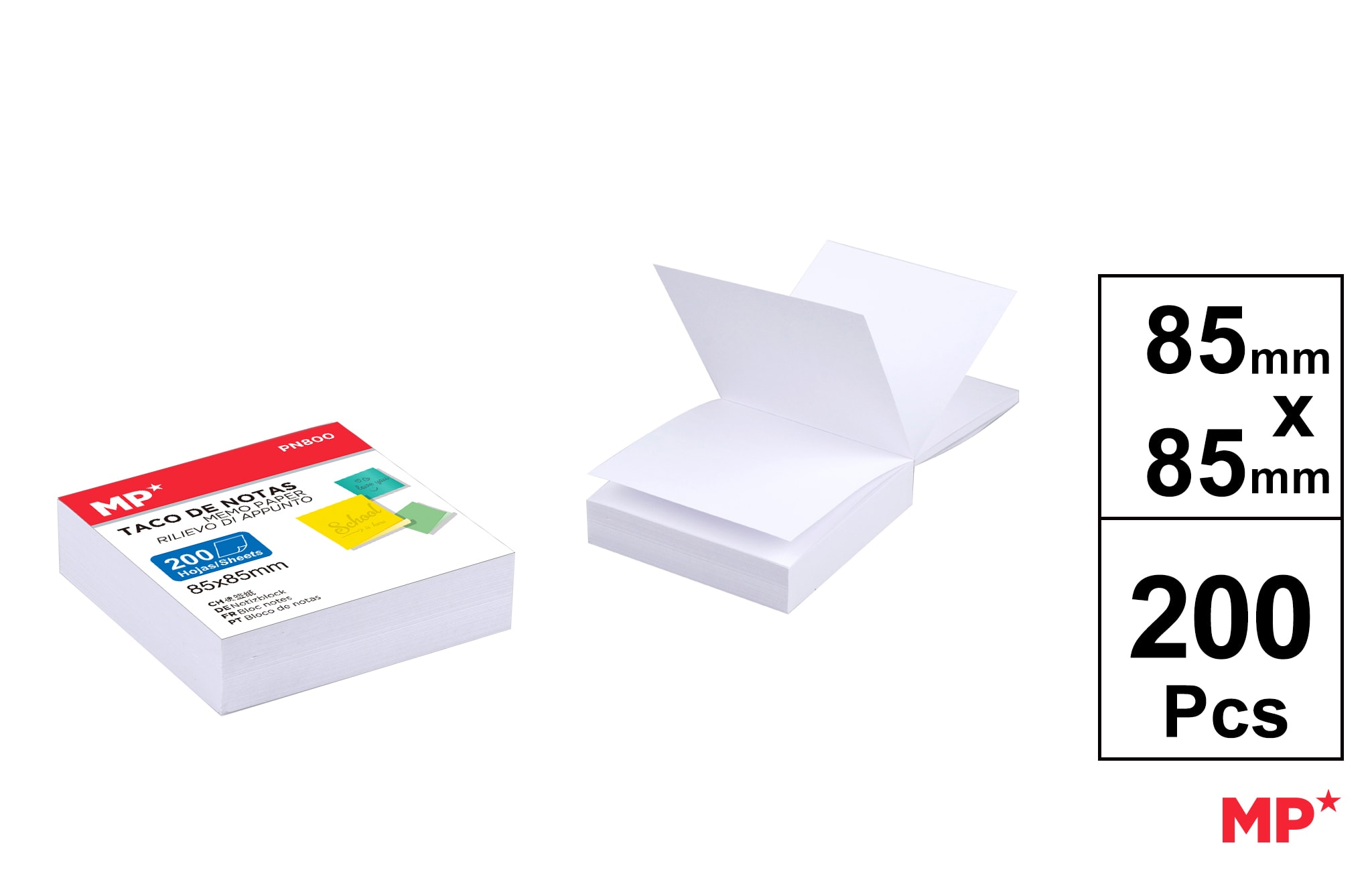 Taco Notas 85 X 85 Mm 200 Hojas 70 G (MP)
