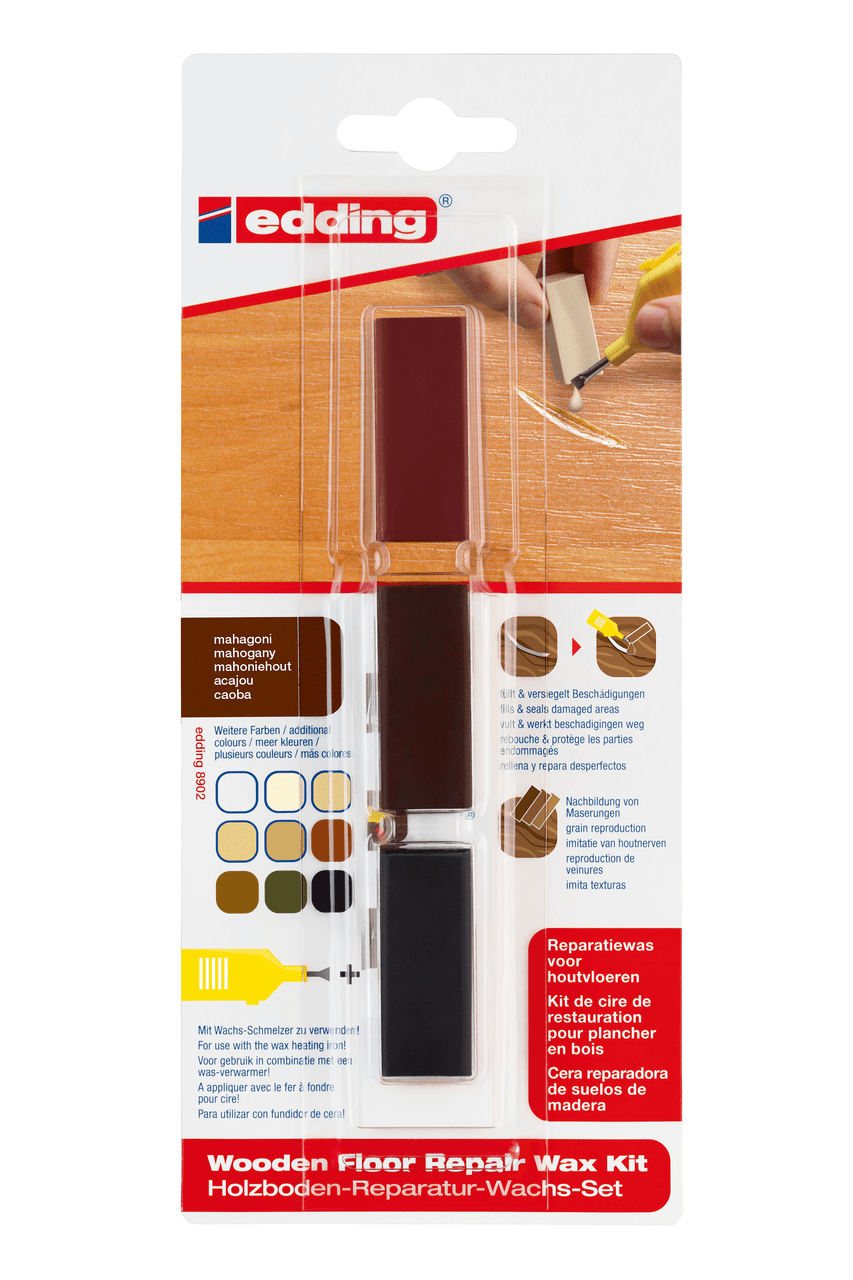 Cera reparadora de pisos de madera Edding E-8902/3 Caoba