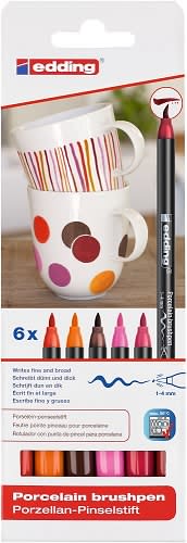 Set 6 Marcadores Porcelana Edding E-4200 Calido