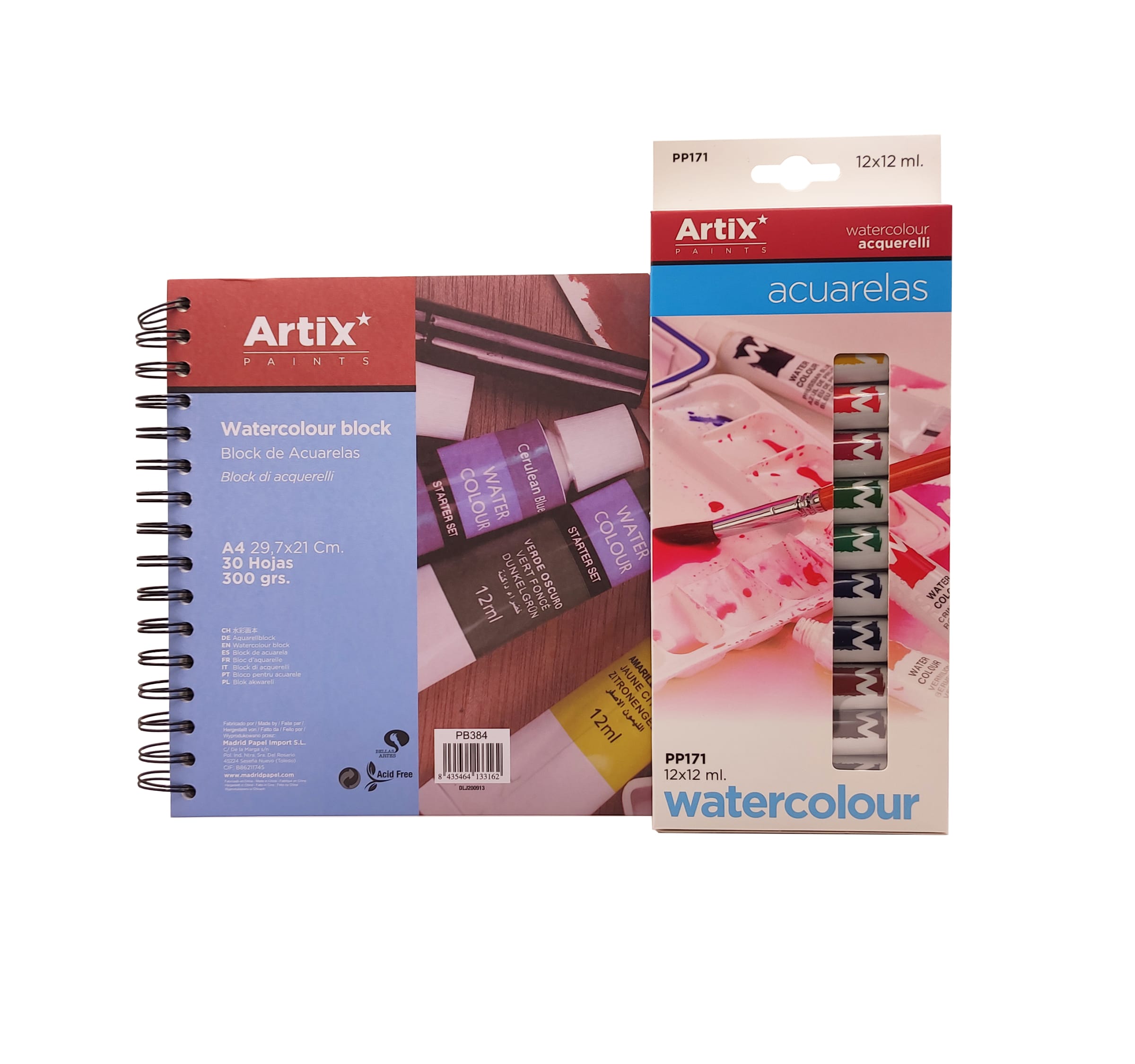 Set Block para Acuarela + 12 Colores Acuarela