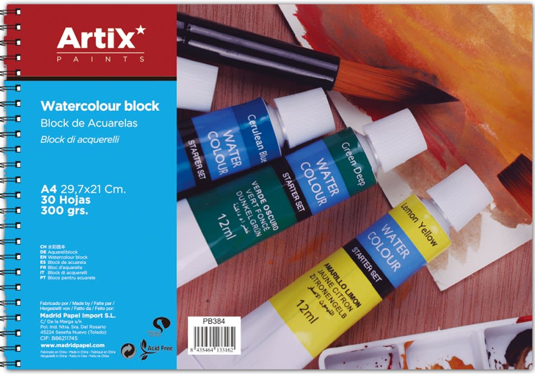 Croquera Acuarela 29,7 x 21, 30 hjs, 300 Grs A4 (MP)