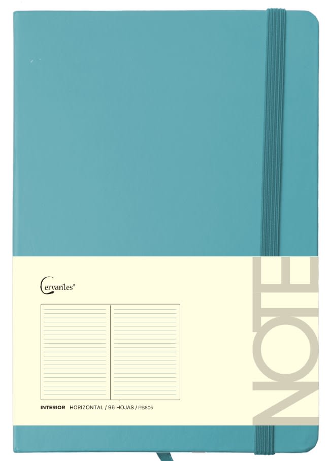 Cuaderno A5 C/Elástico Marca Cervantes Color Antracita