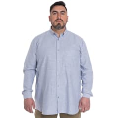 Camisa cotton look lino azul KT