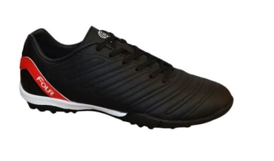 Zapatillas Futbolito Four Negro-Rojo
