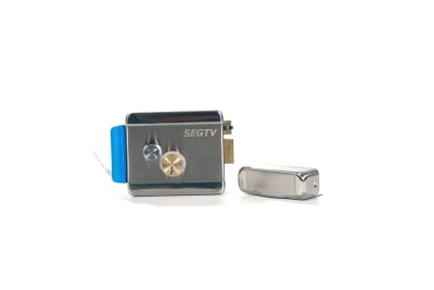 Cerradura eléctrica sobrepuesta  con cilindro por ambos lados