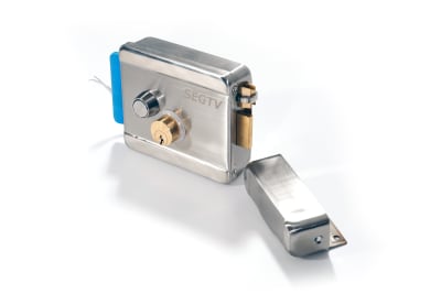 Cerradura eléctrica sobrepuesta  con cilindro por ambos lados