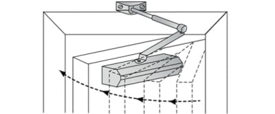 Brazo cierra puerta hidráulico con regulación de fuerza para 45 a 75Kg