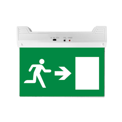 Señalética LED  FONDO VERDE ICONO 3W con batería de respaldo