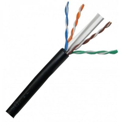 Cable para exterior cat 5E 100% cobre. Cable con  funda protectora para exterior.