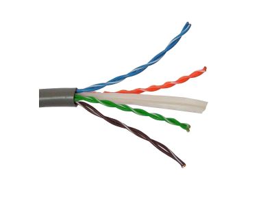 Cable FTP NHTD CAT5E 4 pares NHTD 24 AWG unifilar 100% cobre. Interior color gris