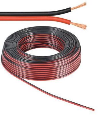 Cable polarizado rojo/negro 2x18   aleación  rollo de 100 metros