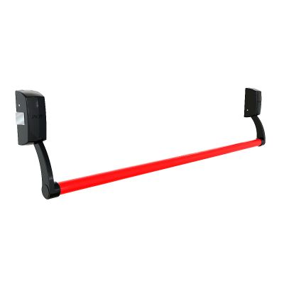 Cerradura o barra antipánico push , incluye  barra 1,2 metro color rojo, manillones color gris o negro