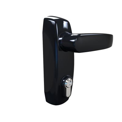 Cerradura  con manilla exterior para barra antipánico modelo CER7021