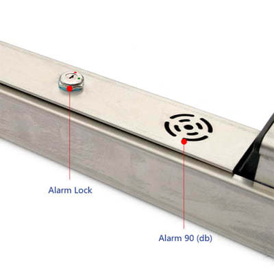 Barra para salida de emergencia con aviso sonoro de puerta abierta