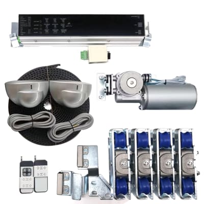 Sistema de automatización puertas de corredera 2 hojas. peso 280Kg No incluye soporte de aluminio