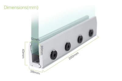 Soporte U para automatismo de puerta corredera