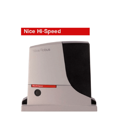 Kit de corredera marca NICE, modelo Robus 500 para portones hasta 500kg.