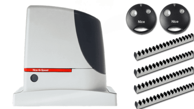 Kit de corredera marca NICE, modelo Robus 500 para portones hasta 500kg.