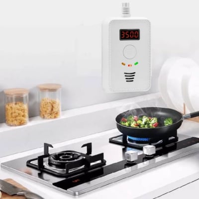 Detector de monóxido de carbono y gas LPG, gas natural autónomo 220 VAC