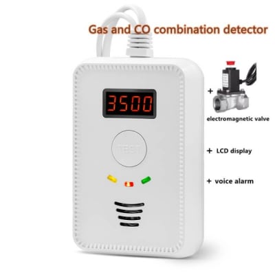Detector de monóxido de carbono y gas LPG, gas natural autónomo 220 VAC