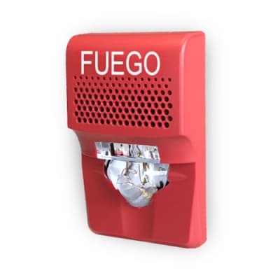 Sirena con estrobo LED  color roja modelo G1AVRF-SP marca EDWARDS