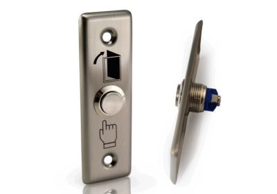 Pulsador de salida angosto para embutir