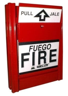 Palanca de incendio , marca Mircom con certificación UL