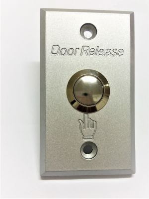 PUlsador de salida  o emergencia metálico rectangular