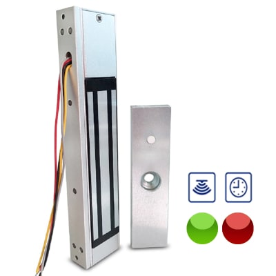 Retenedor de 180 KG 12/24VDC  LED y sensor de puerta