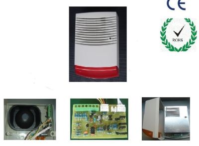 Sirena 120dB con sonido y luces intermitentes cableada. Incorpora cargador de batería.