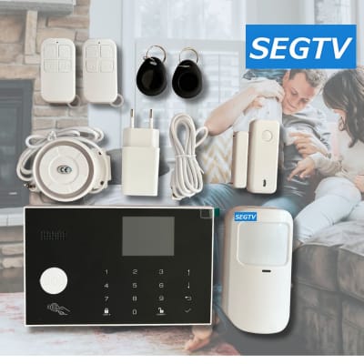Kit de alarma Tuya Smart WIFI incluye panel 2 controles 1 infrarrojo 1 magnético