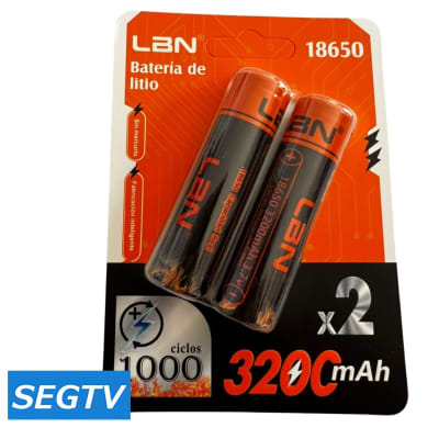 Batería 18650 Recargable de litio , marca LBN 3200mAh 3.7V 2 Unidades