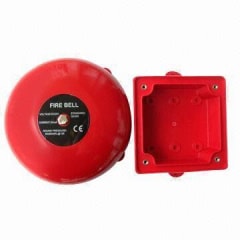 Campanilla de incendio  24 VDC para exterior con base