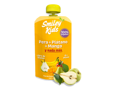 Smileykids Pera, Platano, Mango 113 grs
