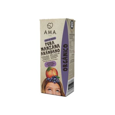 Jugo de frutas Orgánico Manzana Arandanos Ama 200 cc