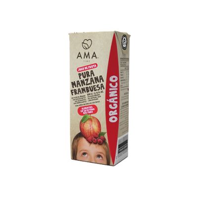 Jugo de frutas Orgánico Manzana Frambuesa Ama 200 cc