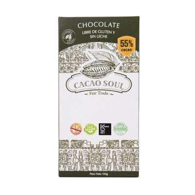 Chocolate en barra 55% cacao Sin Lacteos y Sin Gluten Cacao Soul