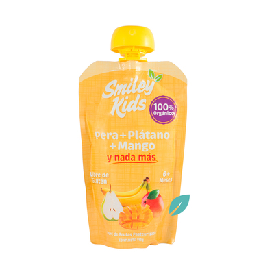Smileykids Pera, Platano, Mango 113 grs