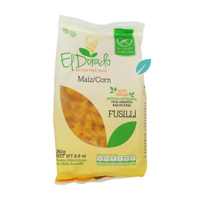 Pasta Fusilli sin gluten de maiz 250 grs