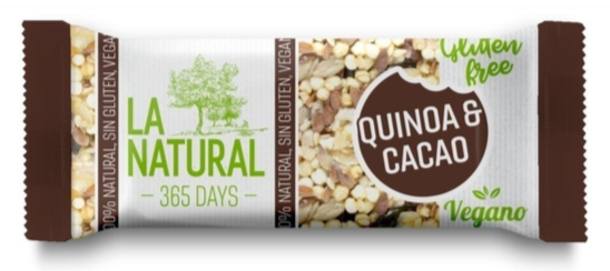 Pack 3 Barritas con Quinoa y Cacao Sin Gluten 30 grs c/u 1 Pack 3 Barritas con Quinoa y Cacao Sin Gluten 30 grs c/u 1