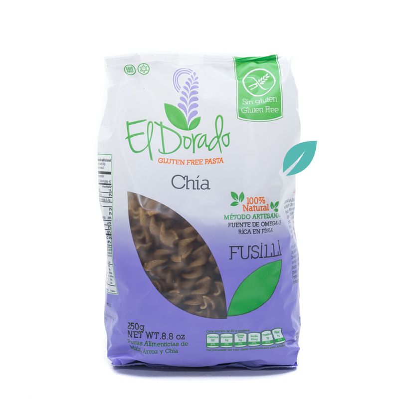 Pasta Fusilli sin gluten de chia 250 grs 1 Pasta Fusilli sin gluten de chia 250 grs 1