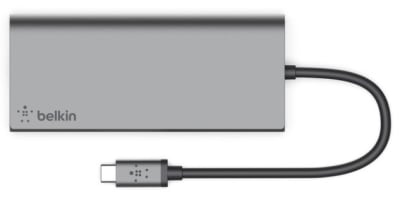 HUB USB-C a HDMI, USB-A x 2, Ethernet, Lector tarjetas + carga Belkin1