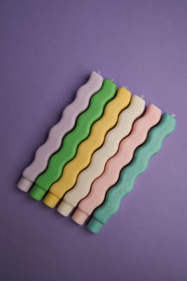 VELAS FORMAS DE CERA DE SOJA 6 COLORES - 23 CM x 2 CM