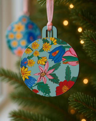 Set de 4 adornos Navidad Casa en Flor