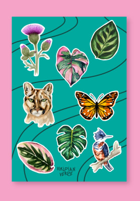 Lámina de Stickers Mix de Acuarelas1