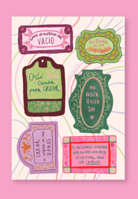 Lámina de Stickers Letras del Corazón