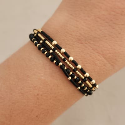 Pulsera 4 negra dor